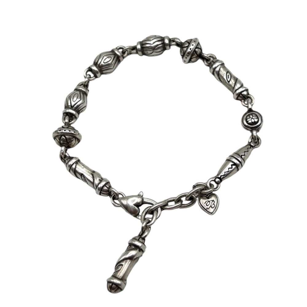 Brighton Silver Tone Beaded Bracelet 7-8”